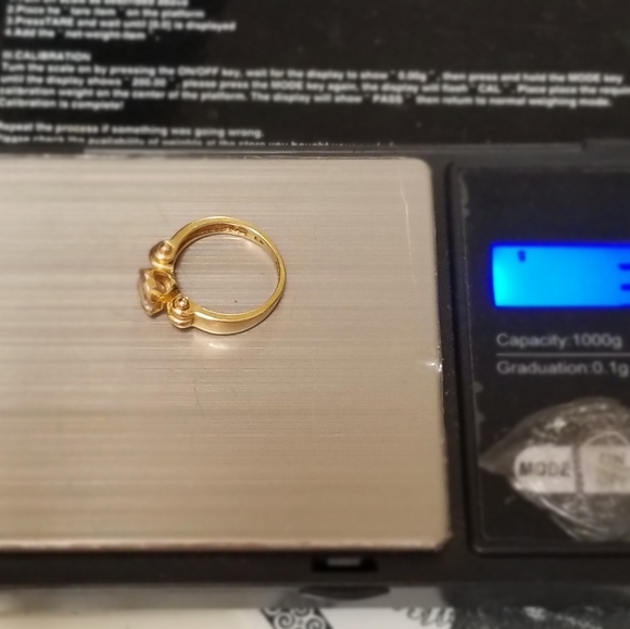 vintage 14k Diamonique Cz barbell shank unique gold ring - Picture 10 of 16